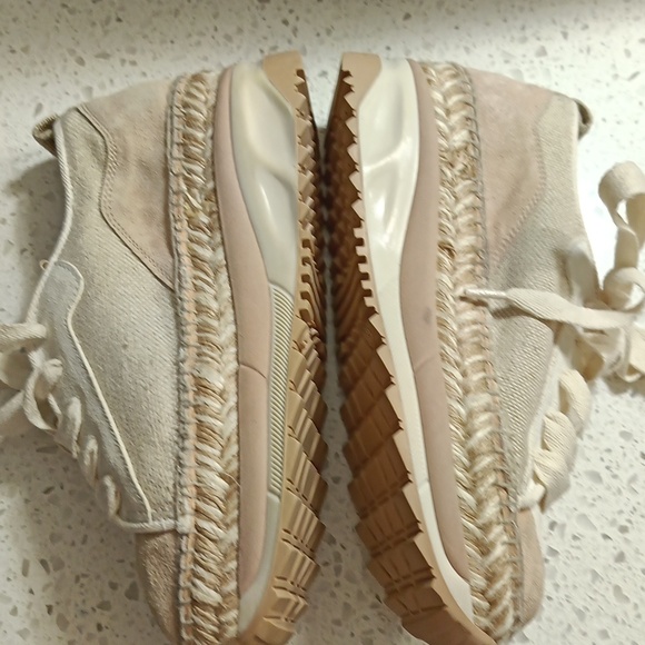 36🍀Gaimo Tierra Chic Preppy Sneakers Espadrilles in Cream and Tan - Picture 3 of 7